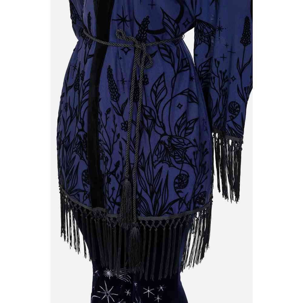 Restyle - Moon garden Kimono - Donkerblauw